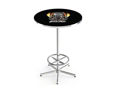 NHRA Mask Pub Table; 42-Inch with 36-Inch Diameter Top; Chrome