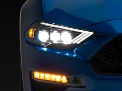 AlphaRex NOVA-Series LED Projector Headlights; Alpha Black Housing; Clear Lens (18-23 Mustang GT, EcoBoost)