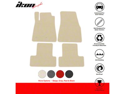 Nylon Carpet Front and Rear Floor Mats; Beige (05-09 Mustang)