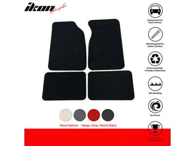 Nylon Carpet Front and Rear Floor Mats; Black (99-04 Mustang)