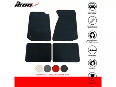 Nylon Carpet Front and Rear Floor Mats; Black (94-98 Mustang)