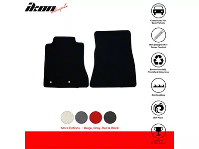 Nylon Carpet Front and Rear Floor Mats; Black (15-25 Mustang)