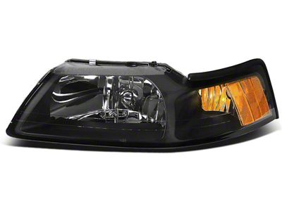 OE Style Headlight; Black Housing; Clear Lens; Driver Side (99-04 Mustang)