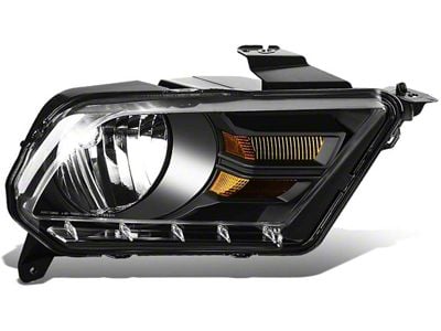 OE Style Headlight; Black Housing; Clear Lens; Passenger Side (10-12 Mustang w/ Factory Halogen Headlights)