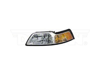 OE Style Headlight; Chrome Housing; Clear Lens; Driver Side (99-00 Mustang)