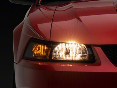 OE Style Headlights; Black Housing; Clear Lens (99-04 Mustang)