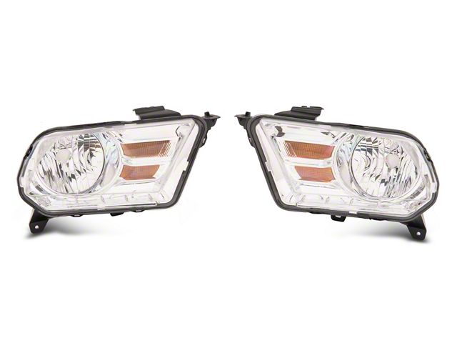 OE Style Headlights; Chrome Housing; Clear Lens (10-12 Mustang w/ Factory Halogen Headlights)