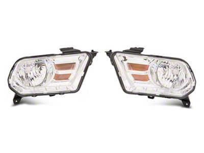 OE Style Headlights; Chrome Housing; Clear Lens (10-12 Mustang w/ Factory Halogen Headlights)