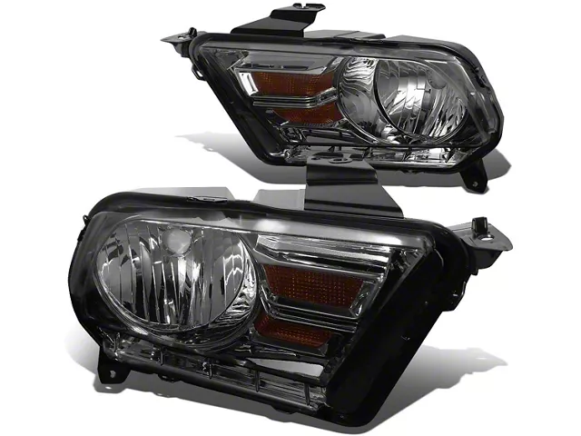 OE Style Headlights; Chrome Housing; Smoked Lens (10-12 Mustang w/ Factory Halogen Headlights)