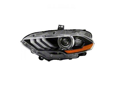 OE Style LED Projector Headlight; Black Housing; Clear Lens; Driver Side (18-21 GT, EcoBoost)
