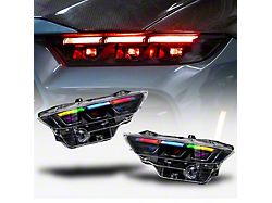 OE-Style RGB Headlights; Black Housing; Clear Lens (24-26 Mustang)
