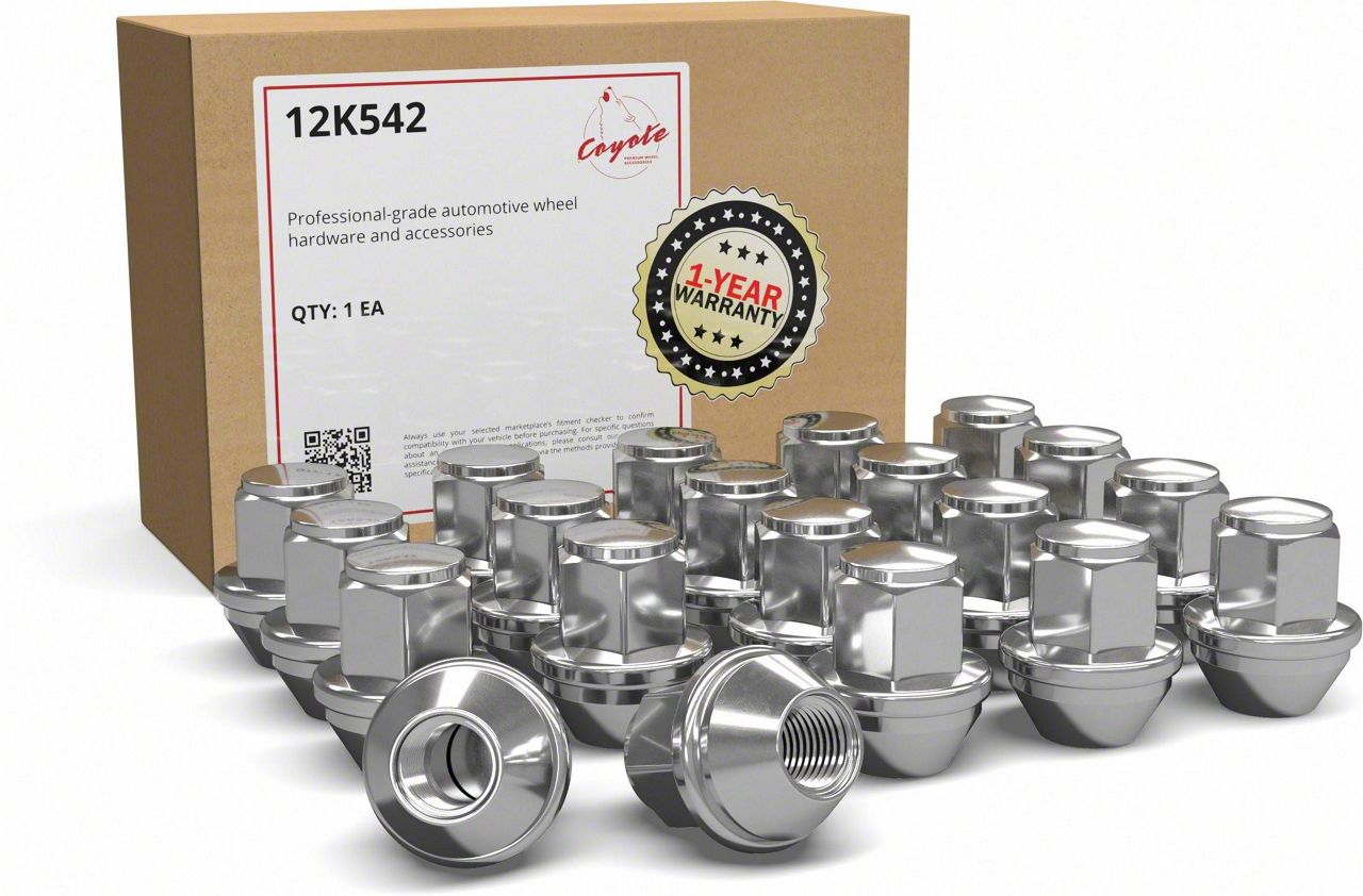 Mustang OEM Factory Style Chrome Lug Nut Kit; 13/16-Inch; Set of