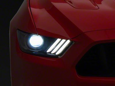 OEM Style Headlight; Black Housing; Clear Lens; Driver Side (15-17 Mustang; 18-22 Mustang GT350, GT500 w/ Factory HID Headlights)