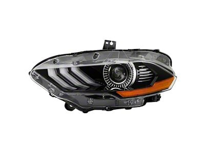 OEM Style Headlight; Black Housing; Clear Lens; Driver Side (18-23 Mustang GT, EcoBoost)