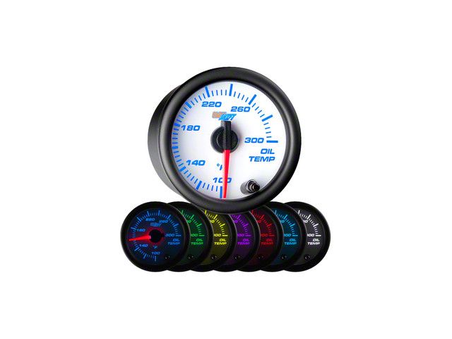 Oil Temperature Gauge; White 7 Color (Universal; Some Adaptation May Be Required)