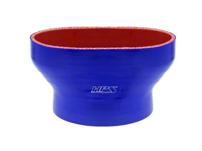 Oval to 4-Inch Round Silicone Reducer Coupler; Blue (07-14 Mustang GT500 w/ 60mm Throttle Body)