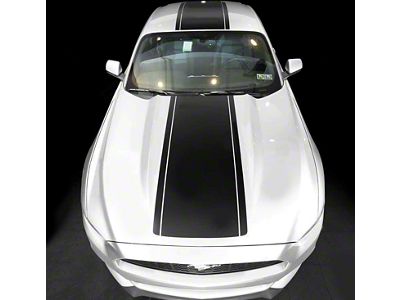 Over-The-Top Sport Stripes; Gloss Black (05-09 Mustang)