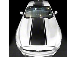 Over-The-Top Sport Stripes; Gloss Black (15-17 Mustang)