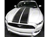 Over-The-Top Sport Stripes; Gloss Black (15-17 Mustang)
