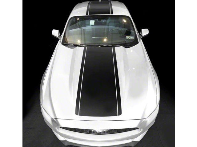 Over-The-Top Sport Stripes; Matte Black (05-09 Mustang)