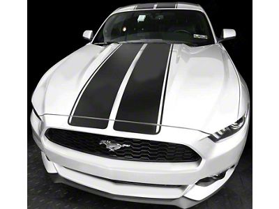 Over-The-Top Sport Stripes; Matte Black (13-14 Mustang)