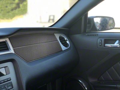 Passenger Side Dash Accent Trim; Domed Carbon Fiber (10-14 Mustang)