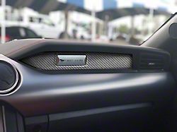 Passenger Side Glove Box Accent Accent Trim; Domed Carbon Fiber (15-23 Mustang)