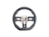 Perforated Leather LED RPM Display Steering Wheel with Button Covers; Carbon Fiber with Red Stripe (18-23 Mustang w/o Heated Steering Wheel)