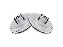 Performance Drilled and Slotted Rotors; Front Pair (87-93 Mustang GT, LX)