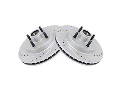Performance Drilled and Slotted Rotors; Front Pair (87-93 Mustang GT, LX)