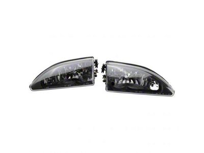 Performance Headlights; Chrome Housing; Clear Lens (94-98 Mustang)