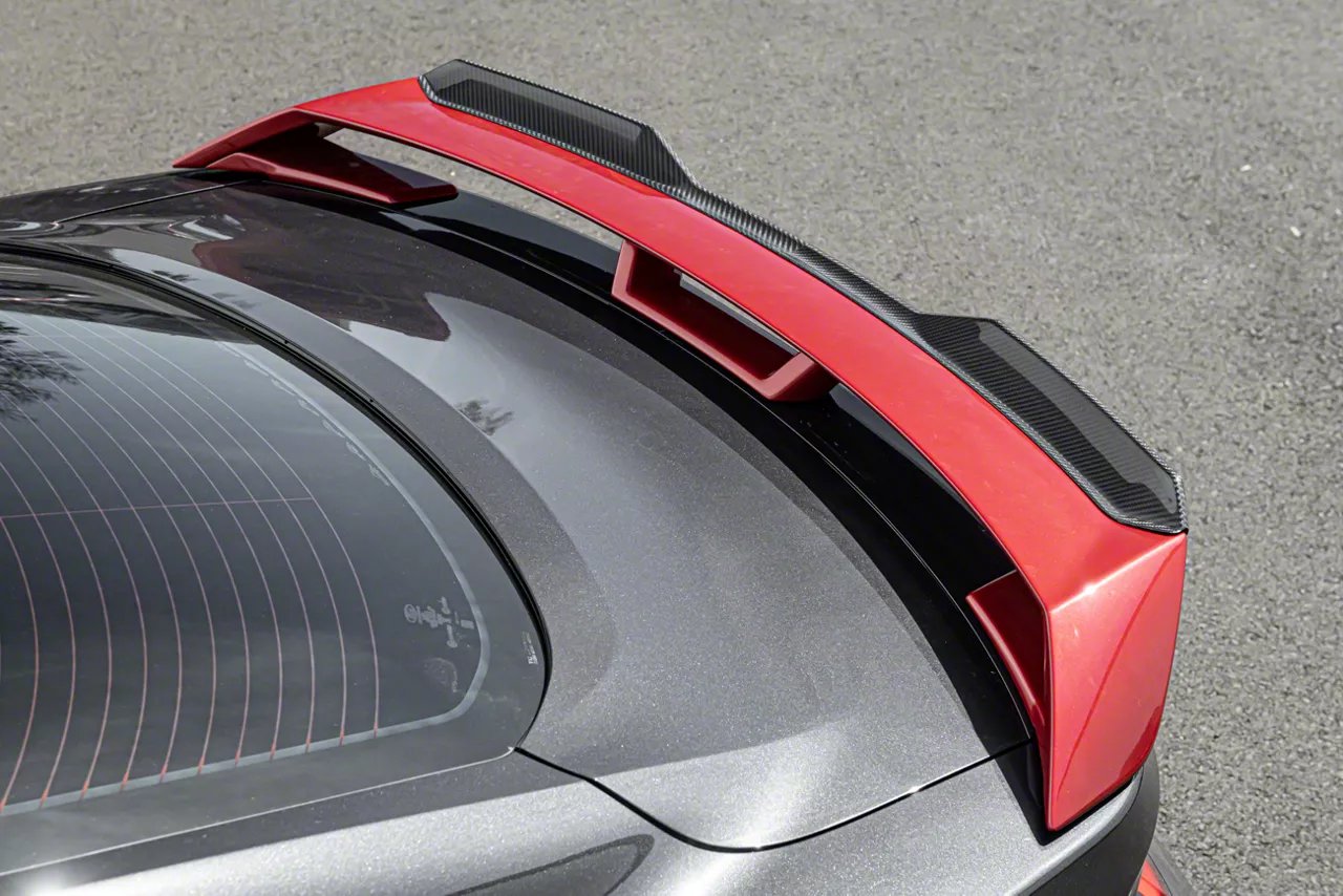 Performance Pack Rear Spoiler Gurney Flap; Carbon Fiber (2024 Mustang GT w/ Performance Pack Rear Spoiler)