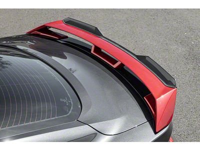 Performance Pack Rear Spoiler Gurney Flap; Carbon Fiber (2024 Mustang GT w/ Performance Pack Rear Spoiler)