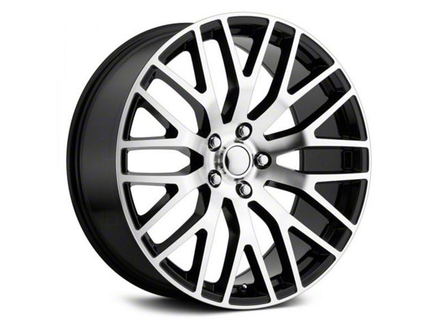 Performance Pack Style Gloss Black Machined Wheel; 19x9.5 (15-23 Mustang GT, EcoBoost, V6)