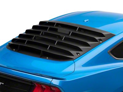 Performance Style Rear Window Louvers; Primer Black (15-23 Mustang Fastback)