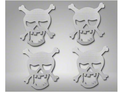 Pirate Skull Emblems; Brushed (Universal; Some Adaptation May Be Required)