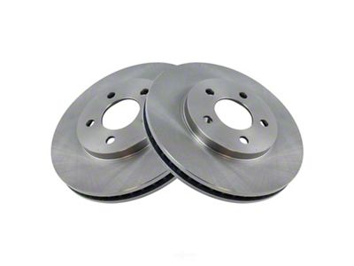 Plain Vented Rotors; Front Pair (05-10 Mustang V6)