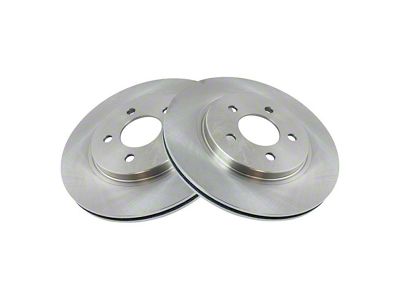 Plain Vented Rotors; Rear Pair (05-14 Mustang GT, V6)