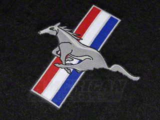 Custom Embroidered Floor Mats For 1964-1978 Ford Mustang – 80/20 Loop, Black, Pony Logo Set Of 4