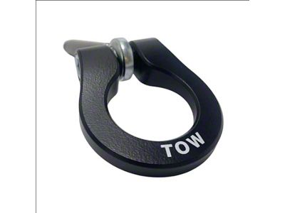 Premium Stealth Tow Hook with Black D-Ring; Front (2024 Mustang GT w/ Performance Pack, Dark Horse)