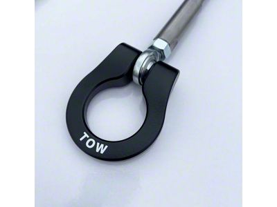Premium Stealth Tow Hook with Black D-Ring; Front (20-22 Mustang GT500)