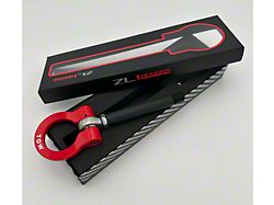 Premium Tow Hook with Black D-Ring; Front (24-25 Mustang GT w/ Performance Pack, Dark Horse)