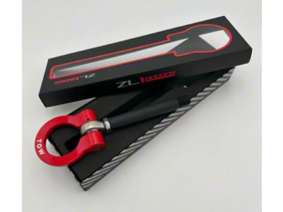 Premium Tow Hook with Black D-Ring; Front (24-25 Mustang GT w/ Performance Pack, Dark Horse)
