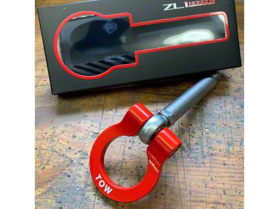 Premium Tow Hook with Red D-Ring; Front (2024 Mustang GT w/o Performance Pack, EcoBoost)