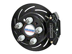 Pro II 4-Piston Rear Brake Kit with 2-Piece Slotted Rotors and DRM-35 Brake Pads; Black Calipers (15-23 Mustang GT)