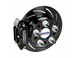 Pro Series 4-Piston Rear Brake Kit with Slotted Rotors; Black Calipers (86-93 Mustang w/ 8.8-Inch Rear Axle & OEM Housing Ends)