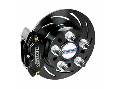 Pro Series 4-Piston Rear Brake Kit with Slotted Rotors; Black Calipers (86-93 Mustang w/ 8.8-Inch Rear Axle & OEM Housing Ends)