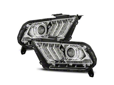 PRO-Series Projector Headlights; Chrome Housing; Clear Lens (10-12 Mustang w/ Factory Halogen Headlights)