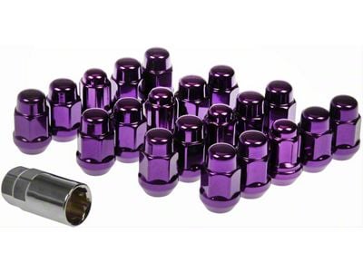 Purple Acorn Nut Lock Set; 1/2-20 (79-14 Mustang)