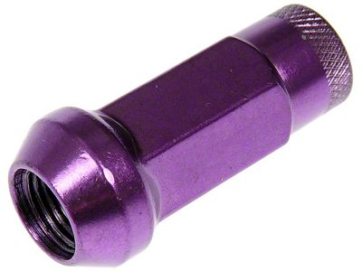 Purple Open End Knurled Wheel Lug Nuts; 1/2-Inch x 20; Set of 20 (79-14 Mustang)